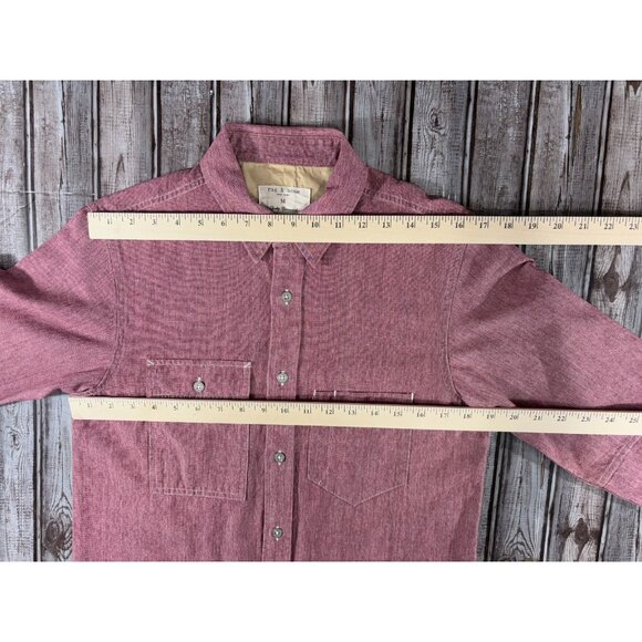 Rag & Bone The Trail Denim Shirt size M color Red NWT - Picture 4 of 6